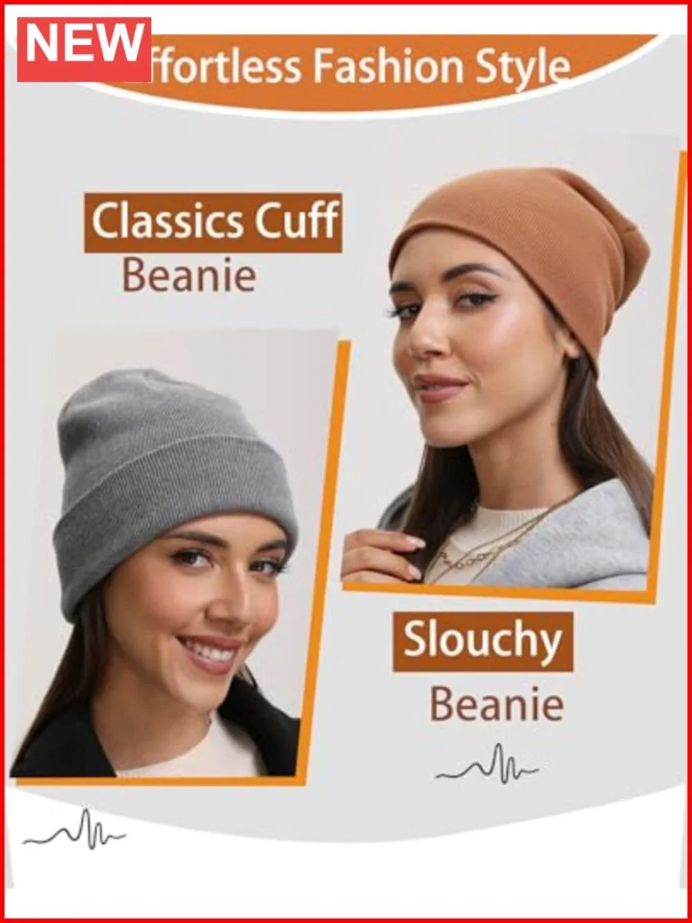 100% Cotton Beanie Hat Unisex Winter Knit Cuffed Skull Cap Soft Stretch Double